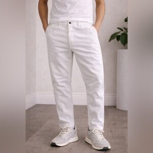 Tristan Slim Straight White Jeans